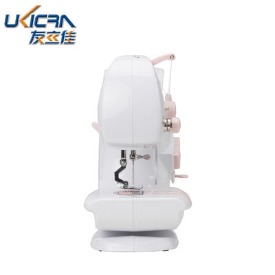 Mini Household Sewing Machine UFR-601 with 0-5mm Stitch Length in White and Pink Color