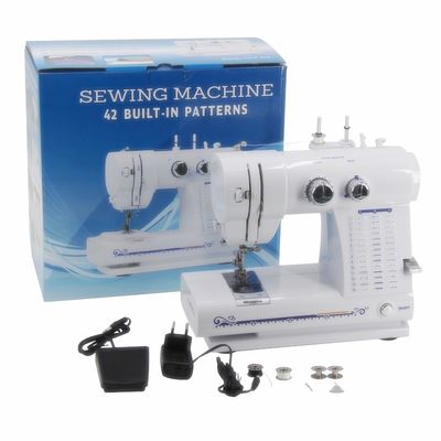 Adjustable Stitch Length Flat-Bed Mini Portable Sewing Machine for Button-Hole Sewing